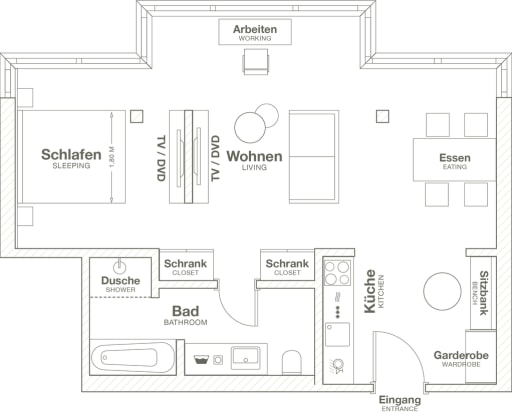 Rent 1 room apartment Frankfurt am Main | Entire place | Frankfurt am Main | Design Apartment mitten in Frankfurt Europaviertel | Hominext