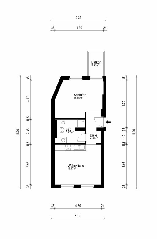 Miete 1 Zimmer Wohnung Berlin | Ganze Wohnung | Berlin | 2-Zimmer Traum-Apartment mit Blick auf den Weinbergpark am Rosenthaler Platz | Hominext