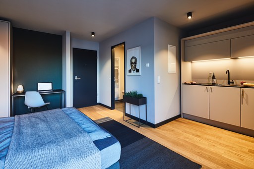 Miete 1 Zimmer Wohnung Wolfsburg | Ganze Wohnung | Wolfsburg | Serviced Apartment mit Terrasse in Wolfsburg - VW Werk Nähe