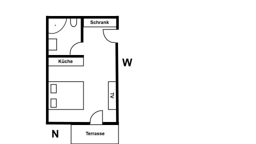 Rent 1 room apartment Bensheim | Entire place | Bensheim | Komfort "Business Apartment" zur Alleinnutzung | Hominext