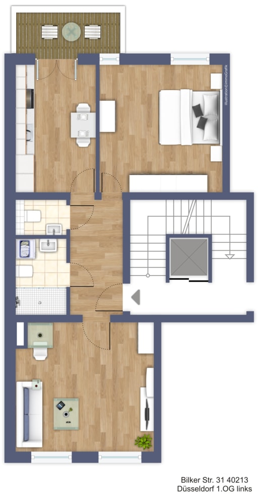 Miete 1 Zimmer Wohnung Düsseldorf | Ganze Wohnung | Düsseldorf | Hochwertig möbliertes Apartment im Herzen von Düsseldorf | Hominext