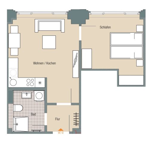 Miete 1 Zimmer Wohnung Leipzig | Ganze Wohnung | Leipzig | 2024 Modernisiertes Altbauapartment | Hominext