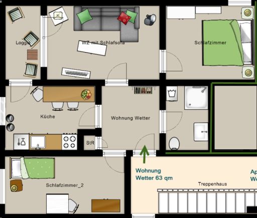 Miete 2 Zimmer Wohnung Wetter (Ruhr) | Ganze Wohnung | Wetter (Ruhr) | 3-Zi-Wohnung mit Loggia, 63qm | Hominext