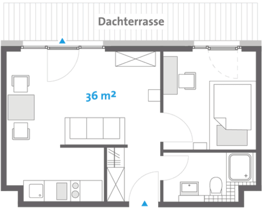 Miete 1 Zimmer Wohnung Berlin | Ganze Wohnung | Berlin | Apartment Duo mit Dachterrasse im Spreepolis | Hominext