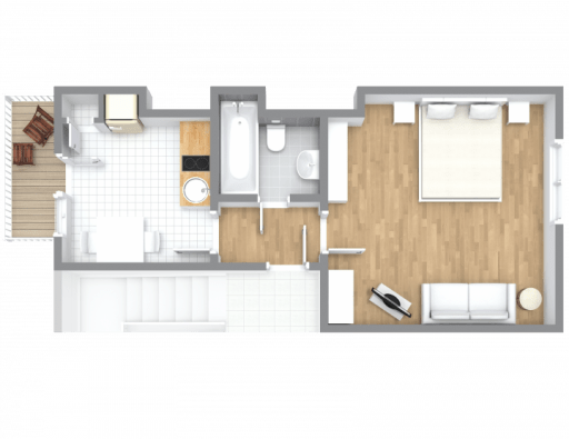 Miete 1 Zimmer Wohnung Köln | Ganze Wohnung | Köln | Helle 1-Zimmer Wohnung mit Balkon in Ehrenfeld | Hominext