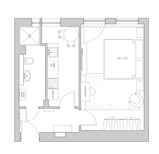 Rent 1 room apartment Berlin | Entire place | Berlin | Vollständig möblierte und gut ausgestattete Single-Wohnung in Mariendorf mit Arbeitsbereich | Hominext