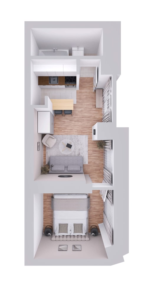 Miete 1 Zimmer Wohnung Berlin | Ganze Wohnung | Berlin | Kompakter Luxus in einem modernen 1-Zimmer-Apartment | Hominext