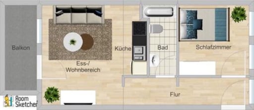 Rent 1 room apartment Köln | Entire place | Köln | Stilvolle, möblierte Wohnung in Köln/Deutz mit erstklassiger Verkehrsanbindung | Hominext