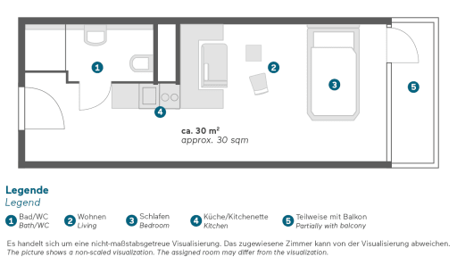 Miete 1 Zimmer Wohnung Frankfurt am Main | Ganze Wohnung | Frankfurt am Main | Single Apartment mit Kitchenette & Wlan in Sachsenhausen | Hominext