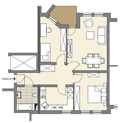 Miete 2 Zimmer Wohnung Frankfurt am Main | Ganze Wohnung | Frankfurt am Main | Möblierte 3 Zimmer Wohnung in Frankfurt-Sachsenhausen / Main nähe | Hominext