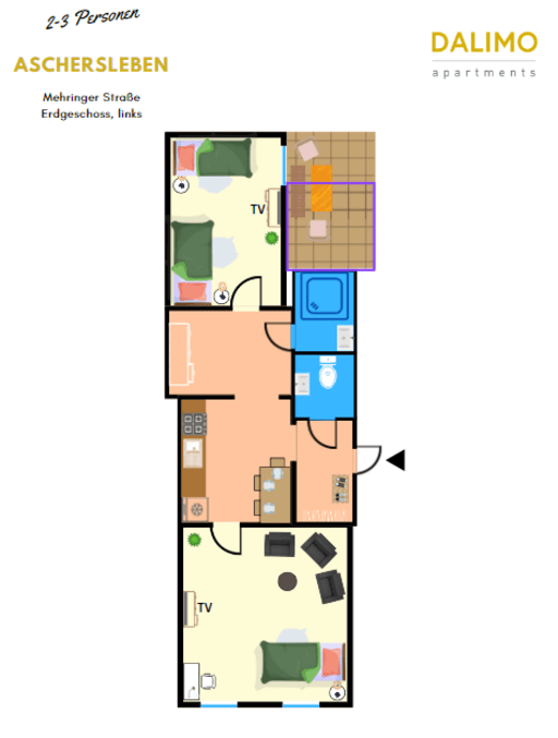 Rent 2 rooms apartment Aschersleben | Entire place | Aschersleben | ※ Wohnung mit Balkon & Grill bis 2 Pers. in Aschersleben ※ | Hominext