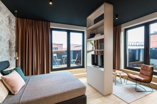 Miete 1 Zimmer Wohnung Hamburg | Ganze Wohnung | Hamburg | Medium Serviced Apartment mit Balkon in Hamburg HafenCity | Hominext