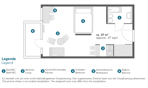 Miete 1 Zimmer Wohnung Berlin | Ganze Wohnung | Berlin | Großes Apartment mit Barküche und Balkon | Hominext