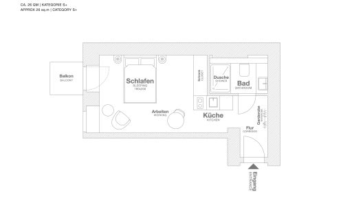 Rent 1 room apartment Berlin | Entire place | Berlin | Serviced Apartment in Berlin Mitte, Wedding mit Balkon | Hominext