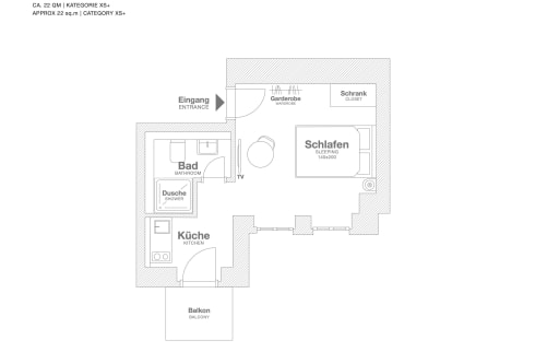 Miete 1 Zimmer Wohnung Berlin | Ganze Wohnung | Berlin | Serviced Apartment in Berlin Mitte, Wedding mit Balkon | Hominext