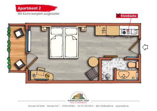 Miete 1 Zimmer Wohnung Ostfildern | Ganze Wohnung | Ostfildern | 40 Apartments Nahe Flughafen | Hominext