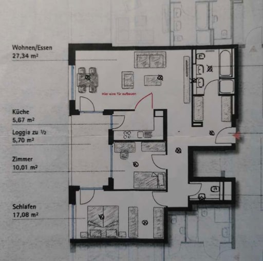 Miete 2 Zimmer Wohnung Böblingen | Ganze Wohnung | Böblingen | Perfekt für die Familie I Exklusive und moderne 3-Zimmer-Wohnung in der Nähe von Mercedes I Stuttgart I Küche I Home Office | Hominext