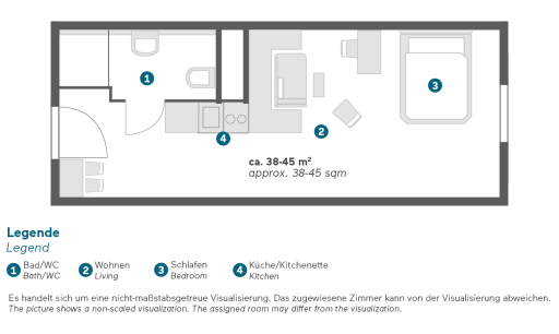 Miete 1 Zimmer Wohnung Frankfurt am Main | Ganze Wohnung | Frankfurt am Main | Schickes Studio Apartment mit Kitchenette in Sachsenhausen | Hominext