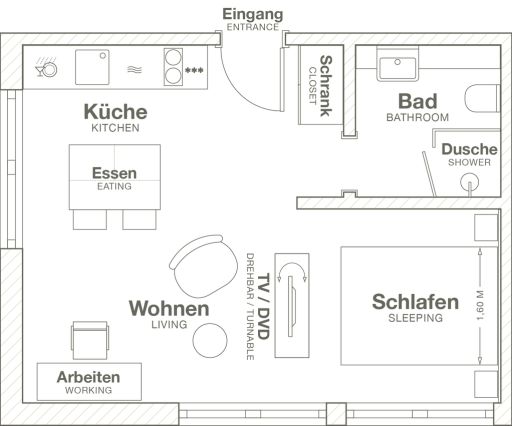 Rent 1 room apartment Frankfurt am Main | Entire place | Frankfurt am Main | Design Apartment mitten in Frankfurt Europaviertel | Hominext