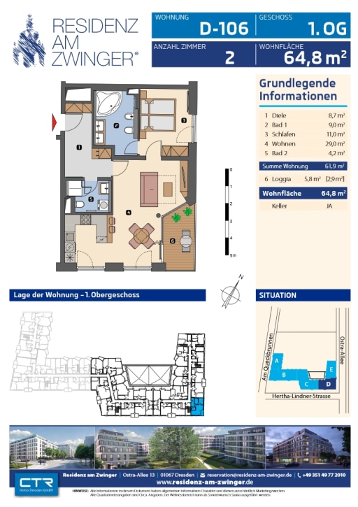 Rent 1 room apartment Dresden | Entire place | Dresden | 2-Raum Apartment - hochwertig möbliert - im Zentrum von Dresden | Hominext