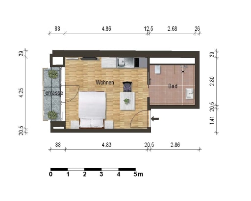 Miete 1 Zimmer Wohnung Berlin | Ganze Wohnung | Berlin | Zentral gelegenes Studio mitten in Berlin | Hominext