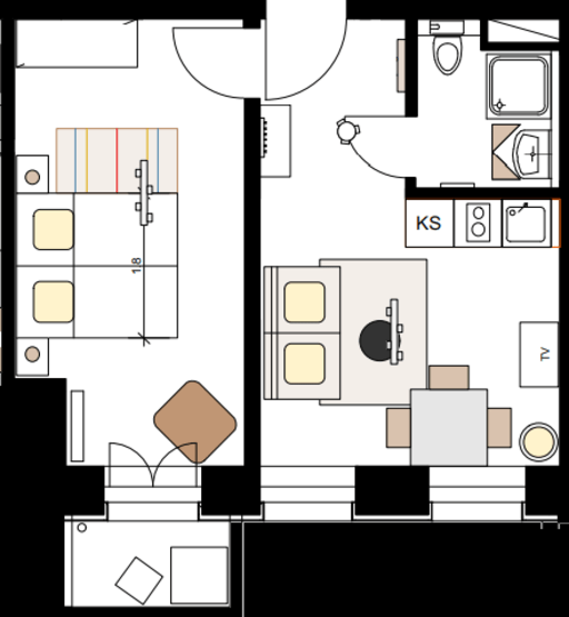 Rent 1 room apartment Berlin | Entire place | Berlin | NEU - Helles zwei-Zimmer-Apartment mit Balkon im brandneuen Gebäude in Friedrichshain | Hominext