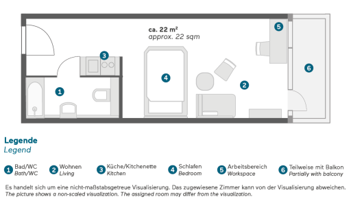 Rent 1 room apartment Berlin | Entire place | Berlin | Einzel Apartment mit Kitchenette am Weißensee | Hominext