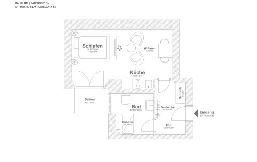 Miete 1 Zimmer Wohnung Berlin | Ganze Wohnung | Berlin | Serviced Apartment in Berlin Mitte, Wedding mit Balkon | Hominext