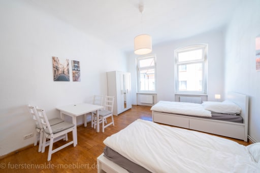 Rent 2 rooms apartment Fürstenwalde/Spree | Entire place | Fürstenwalde/Spree | Neu, hell, komplett ausgestattet: Komfort Monteurwohnung nahe Tesla | Hominext