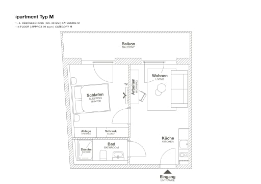 Miete 1 Zimmer Wohnung Böblingen | Ganze Wohnung | Böblingen | Modernes Studio mit Balkon, Motorworld Stuttgart | Hominext