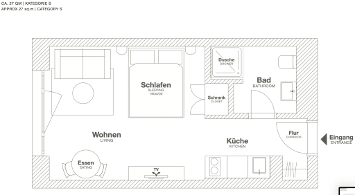 Rent 1 room apartment Darmstadt | Entire place | Darmstadt | Design Serviced Apartment in Darmstadt, Zentrum | Hominext