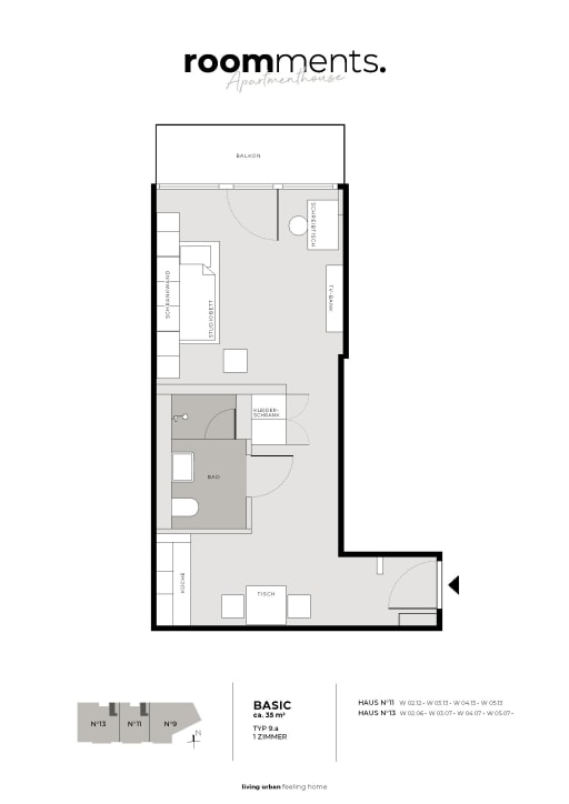 Miete 1 Zimmer Wohnung Stuttgart | Ganze Wohnung | Stuttgart | Möbliertes 1 Zimmer Apartment im Zentrum von Stuttgart | Hominext