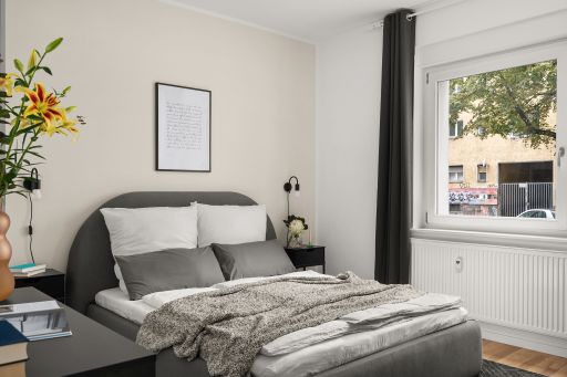 Miete 1 Zimmer Wohnung Berlin | Ganze Wohnung | Berlin | Durchdacht gestaltete moderne Wohnung mit einem Schlafzimmer, Wohnzimmer und Arbeitsbereich in Neukölln | Hominext