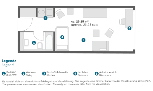 Miete 1 Zimmer Wohnung München | Ganze Wohnung | München | Einzel Apartment mit Kitchenette an der Isar | Hominext