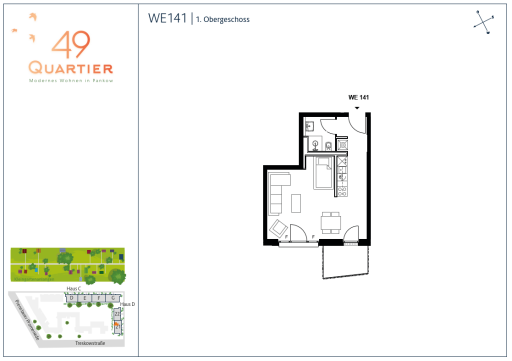 Miete 1 Zimmer Wohnung Berlin | Ganze Wohnung | Berlin | ERSTBEZUG - Exklusive voll möblierte 1- Zimmer-Neubauwohnung mit Balkon und Einbauküche | Hominext