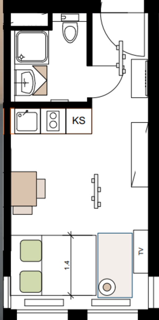 Rent 1 room apartment Berlin | Entire place | Berlin | Helles Studio in Friedrichshain | Hominext