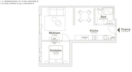 Miete 1 Zimmer Wohnung Frankfurt am Main | Ganze Wohnung | Frankfurt am Main | Design Serviced Apartment in Frankfurt Airport | Hominext