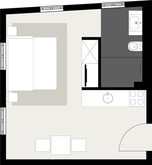 Miete 1 Zimmer Wohnung Stuttgart | Ganze Wohnung | Stuttgart | Modernes Studio Apartment | Hominext