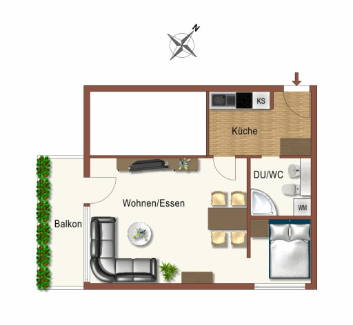 Miete 1 Zimmer Wohnung Nürnberg | Ganze Wohnung | Nürnberg | BCA Panorama Lodge | Hominext