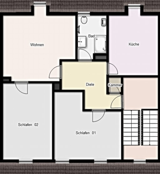 Miete 2 Zimmer Wohnung Dortmund | Ganze Wohnung | Dortmund | 3-Zi-Wohnung, 72qm, WG geeignet | Hominext