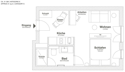 Miete 1 Zimmer Wohnung Braunschweig | Ganze Wohnung | Braunschweig | Design Apartment mitten in Braunschweig | Hominext