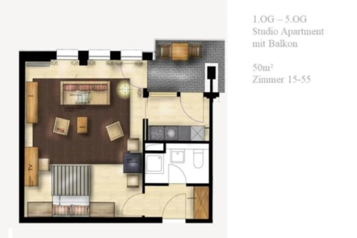 Rent 1 room apartment Frankfurt am Main | Entire place | Frankfurt am Main | Zentrales Studioapartment | Hominext