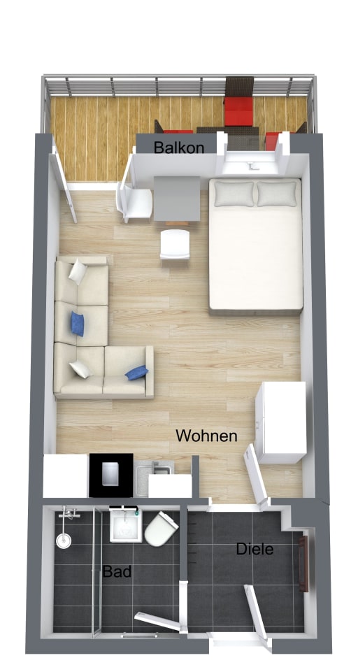 Rent 1 room apartment Germering | Entire place | Germering | Liebevoll eingerichtetes & modisches Apartment im Zentrum von Germering nahe des S-Bahnhofs | Hominext