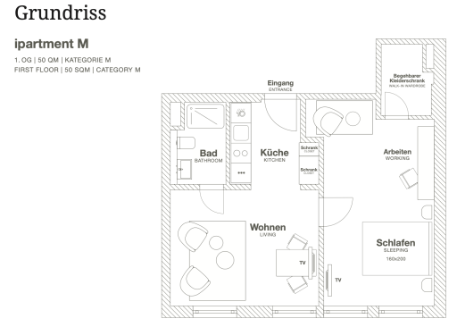 Rent 1 room apartment Frankfurt am Main | Entire place | Frankfurt am Main | Medium Serviced Apartment - Frankfurt Bahnhofsviertel | Hominext