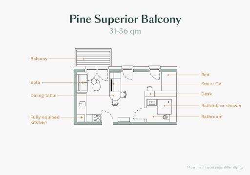 Rent 1 room apartment Berlin | Entire place | Berlin | Serviced Apartments - Pine Superior Balcony Apartment | Hominext