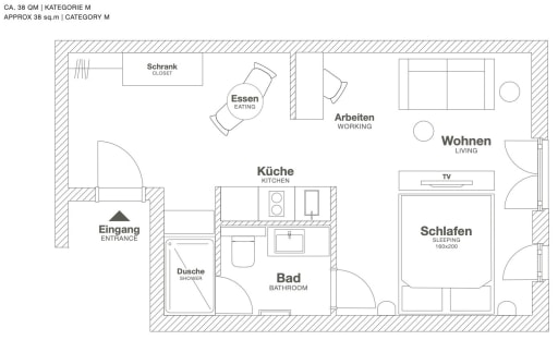 Miete 1 Zimmer Wohnung Braunschweig | Ganze Wohnung | Braunschweig | Design Apartment mitten in Braunschweig | Hominext