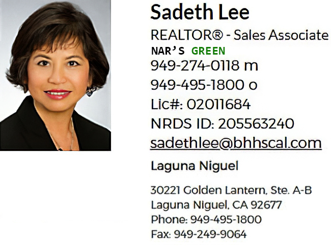 Sadeth Lee Realtor Contact Info