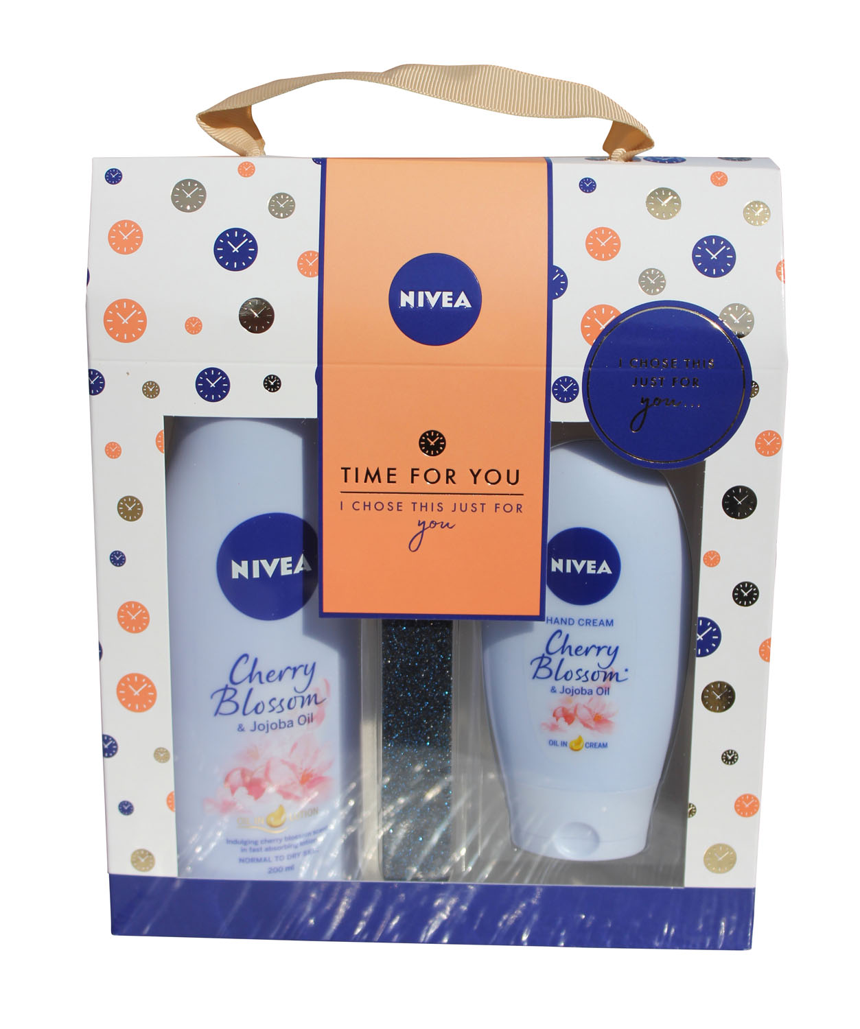 Nivea Cherry Blossom Jojoba Oil Gift 200ml Body Lotion 75ml Hand Cream