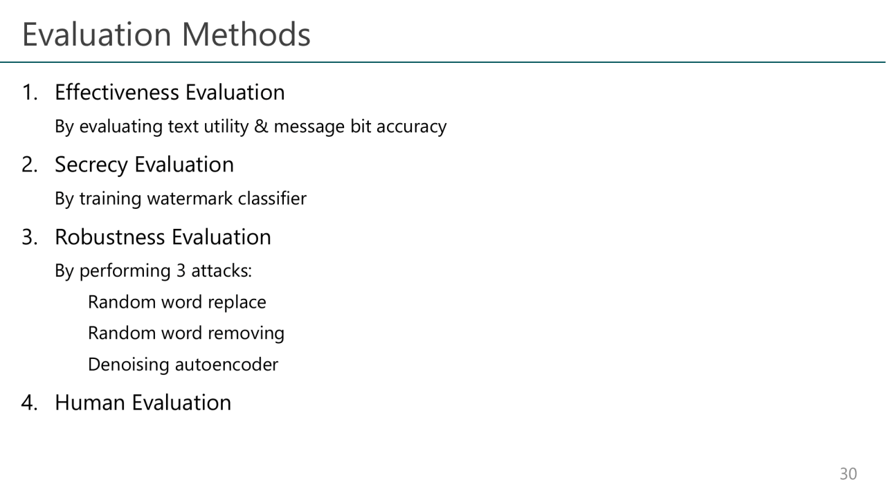Evaluation Methods
