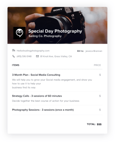 Event photography invoice Invoice